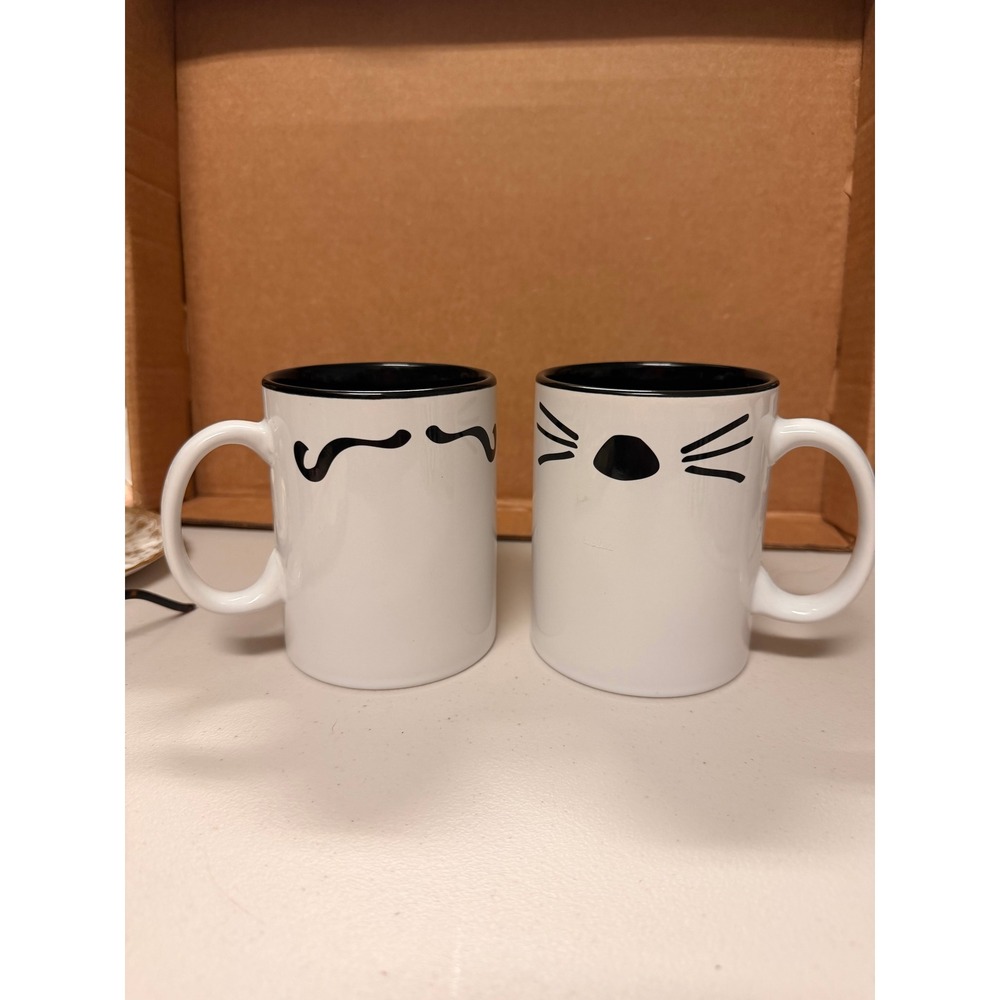 Friends T.V. Series Mr. Rachel Whiskers & Mrs. Ross Mustache Dbl-sided Mugs 2pc - Picture 7 of 9